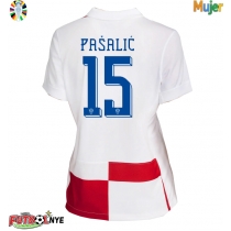 Camiseta Croacia Mario Pasalic #15 Primera Equipación para mujer Eurocopa 2024 manga corta